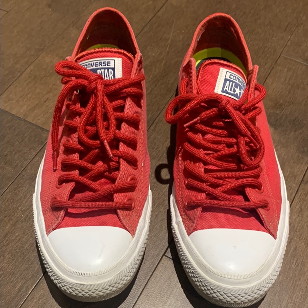 Converse Chuck Taylor II with Lunarlon Red Low-Top Canvas Sneakers